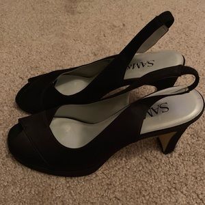 Black Sam & Libby peep toe heels